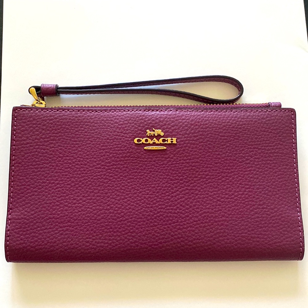 New Burgundy COACH wristlet